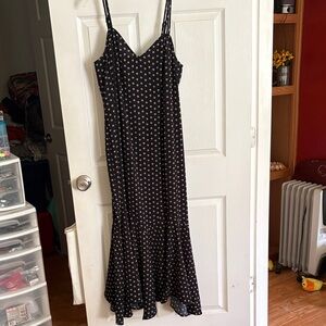 Ava & Viv Black Maxi Dress with White Dots